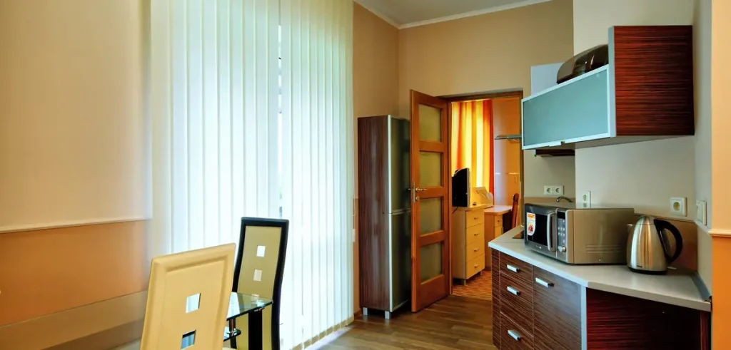 Кухня номера Junior suite apart у санаторії «Шале-Грааль» в Трускавці